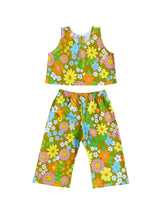 Load image into Gallery viewer, toddler kids groovy vintage flower power party outfit 