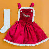 Red Velvet Pinafore Dress