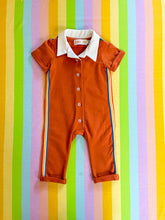 Load image into Gallery viewer, cute funky boys vintage inspired utility jumpsuit for groovy birthday outfit