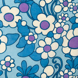 Stunning Large Blue Floral Vintage Fabric Panel