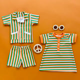 Cabana Set - Green/Orange/White Stripe