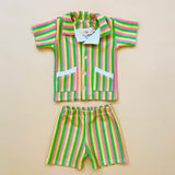 Cabana Set - Green/Pink/Yellow Stripe