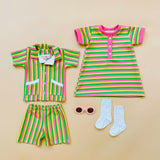 Cabana Set - Green/Pink/Yellow Stripe