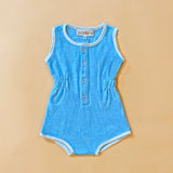 Retro Terry Cloth Romper — Blue