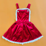 Red Velvet Pinafore Dress