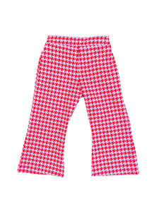 Bell Bottoms- Neon Red Houndstooth