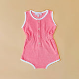 Retro Terry Cloth Romper — Pink