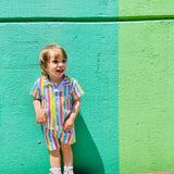 baby boy wearing colorful retro cabana set outfit 