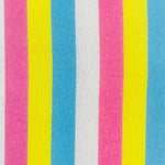 blue pink yellow and white stripes