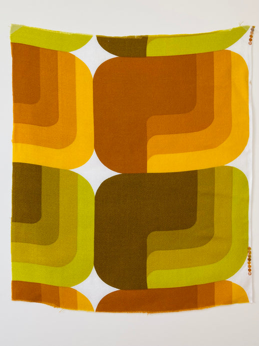 70s Geometric Waves Vintage Fabric Panel