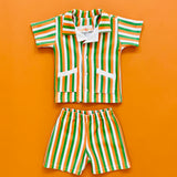 Cabana Set - Green/Orange/White Stripe