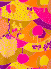 Load image into Gallery viewer, Super Rare Vintage 60s Psychedelic Neon Trees Fabric Panel Art
