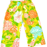 Toddler kids Colorful floral-patterned pants on a light background