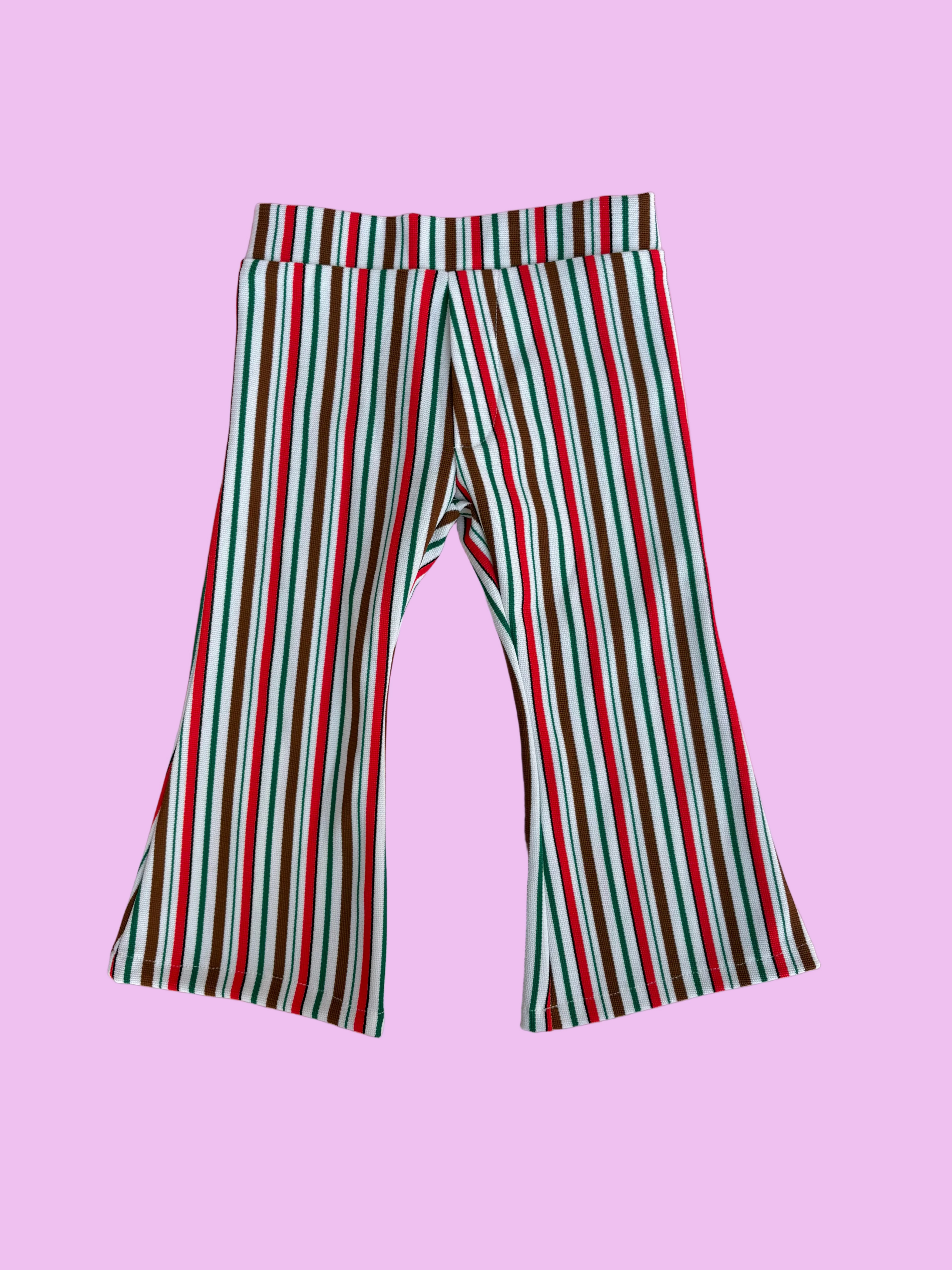 Striped pants on a pink background