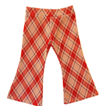 Vintage style children's toddlers plaid bell bottom pants