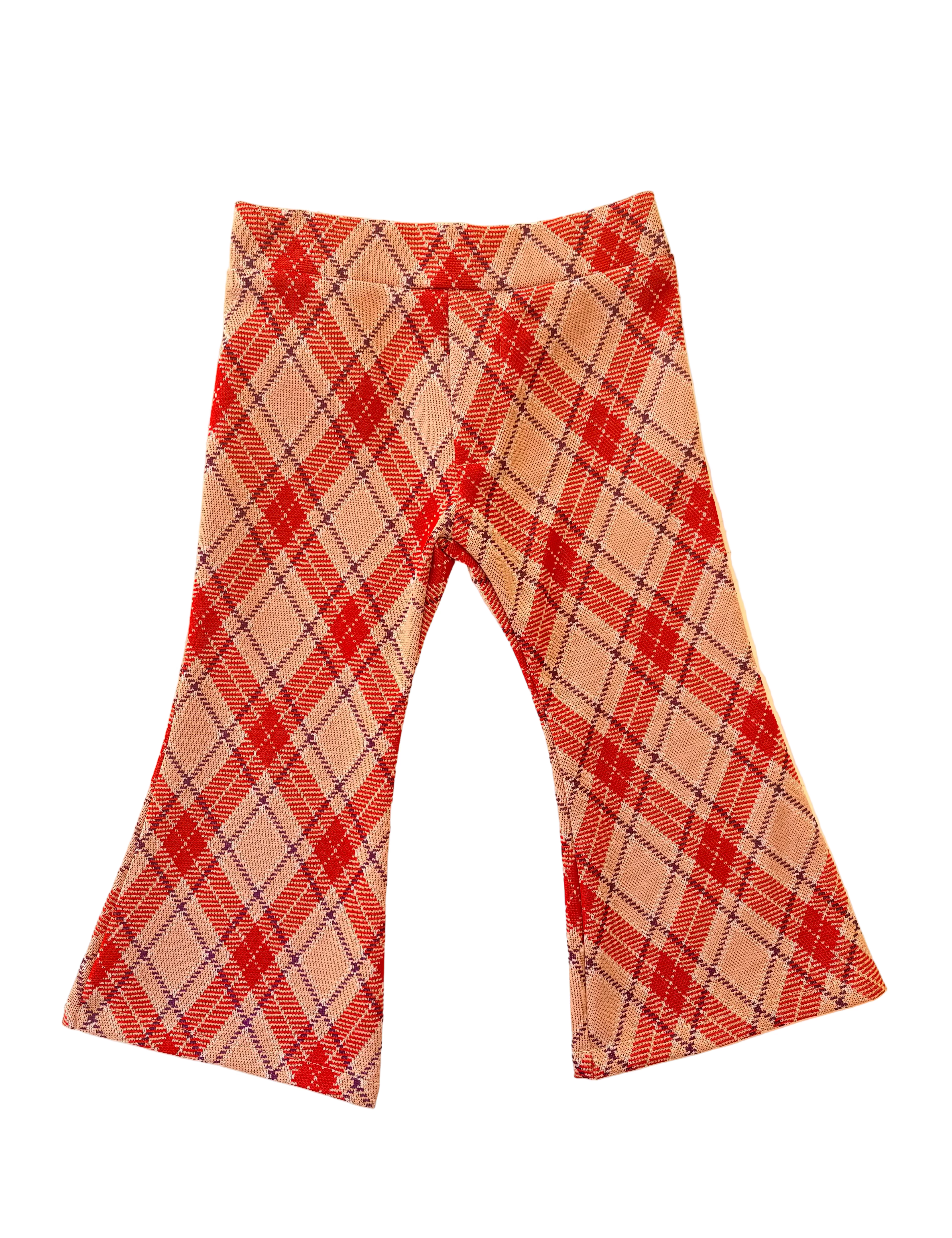 Vintage style children's toddlers plaid bell bottom pants
