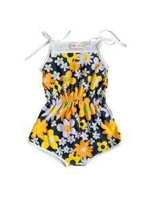 two groovy toddler retro birthday sunsuit outfit