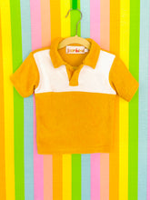 Load image into Gallery viewer, Retro Terry Cloth Polo Shirt — Mango/ White