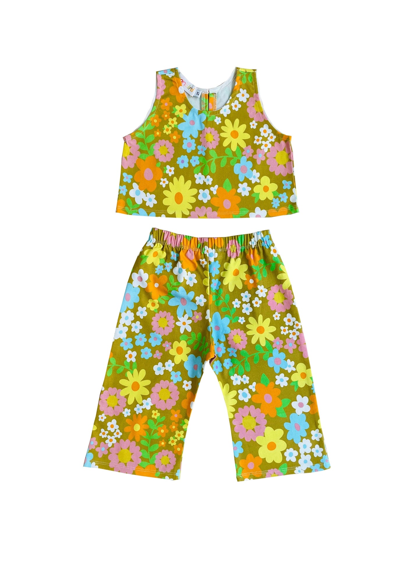 toddler kids groovy vintage flower power party outfit 