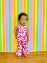 Load image into Gallery viewer, pink groovy flower power baby outfit