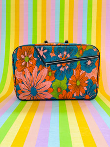 1970s flower power suitcase