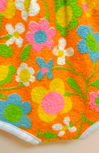 Load image into Gallery viewer, Vintage Terry Cloth Sunsuit — Tangerine Dream
