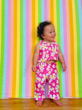 Load image into Gallery viewer, toddler wearing pink barbie retro flower power outfit set