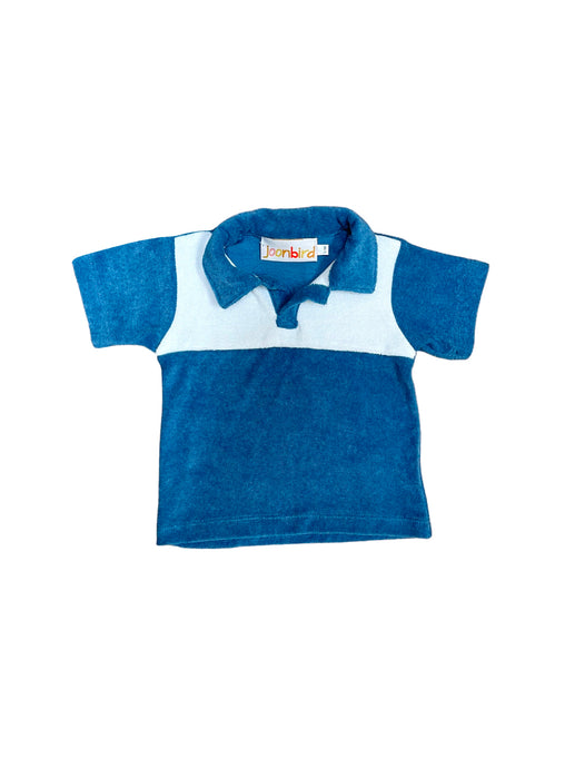Retro Terry Cloth Polo Shirt — Blue/White