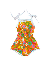 Load image into Gallery viewer, Vintage Terry Cloth Sunsuit — Tangerine Dream