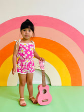Load image into Gallery viewer, Pink Flower Power Terry Cloth Sunsuit