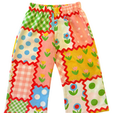 girls wide leg cute flower power vintage pants 