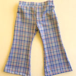 kids plaid pants on yellow background
