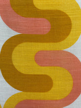 Load image into Gallery viewer, Vintage Mid Century 70s Pink/ Yellow Wave Fabric Panel