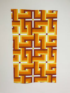 Geometric 1970s Vintage Fabric Panel Art