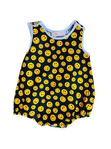 smiley face baby bubble romper