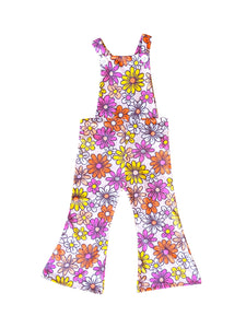 girls flower power overalls