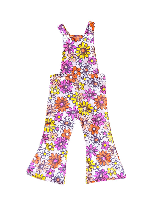 girls flower power overalls