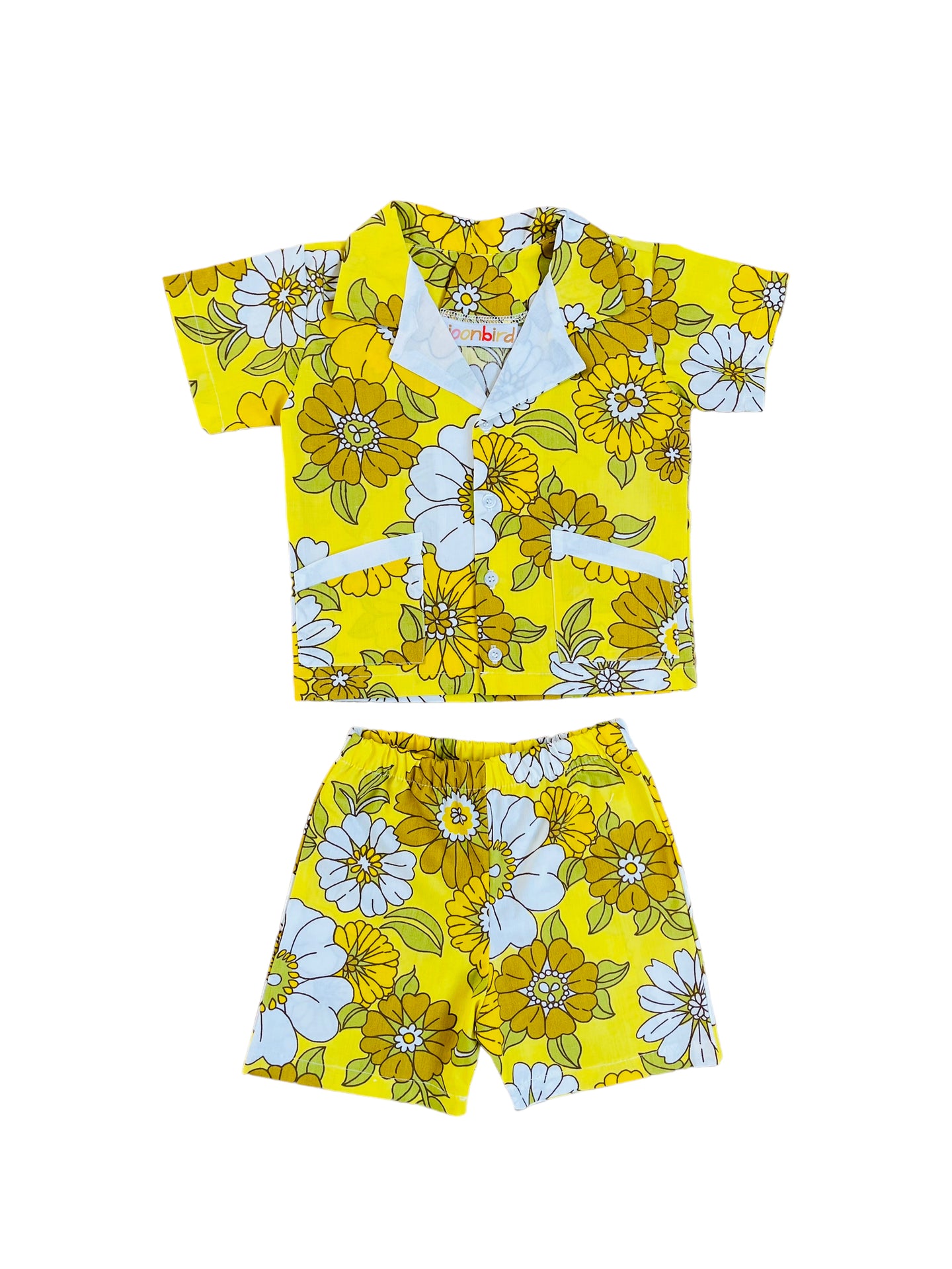 Yellow Flower Power Boys Outfit, Toddler Cabana Boys Set