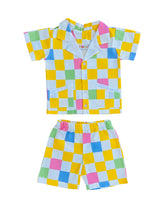 Load image into Gallery viewer, pastel checkered boys outfit, vintage style cabana boy set